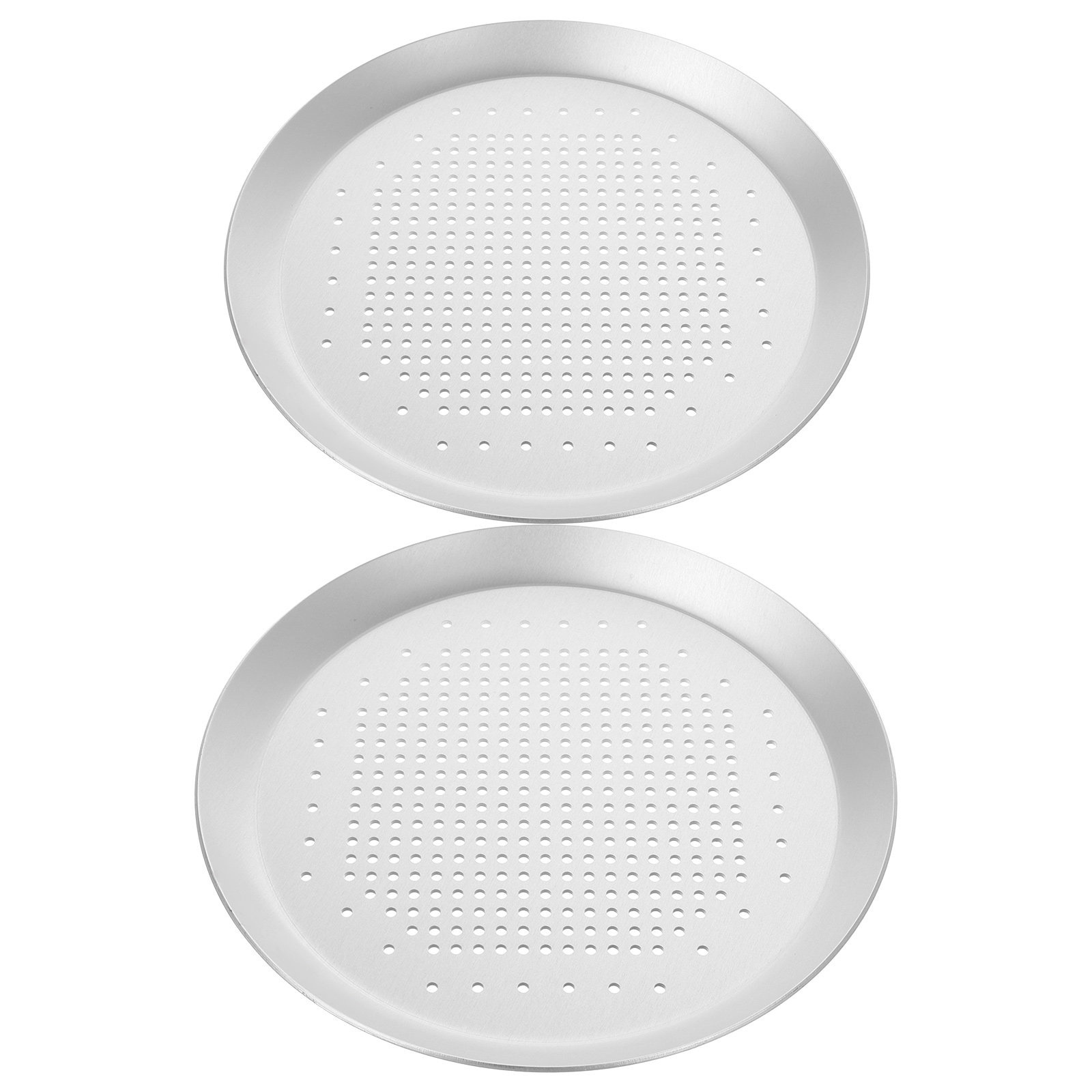 Kitchen Essentials Baking Tray - 2Pcs Pizza Pan Metal Perforated Round