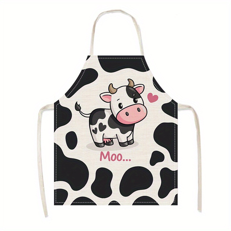 Kitchen Design For Baking - 1pc Cute Cartoon Cow Print Kitchen