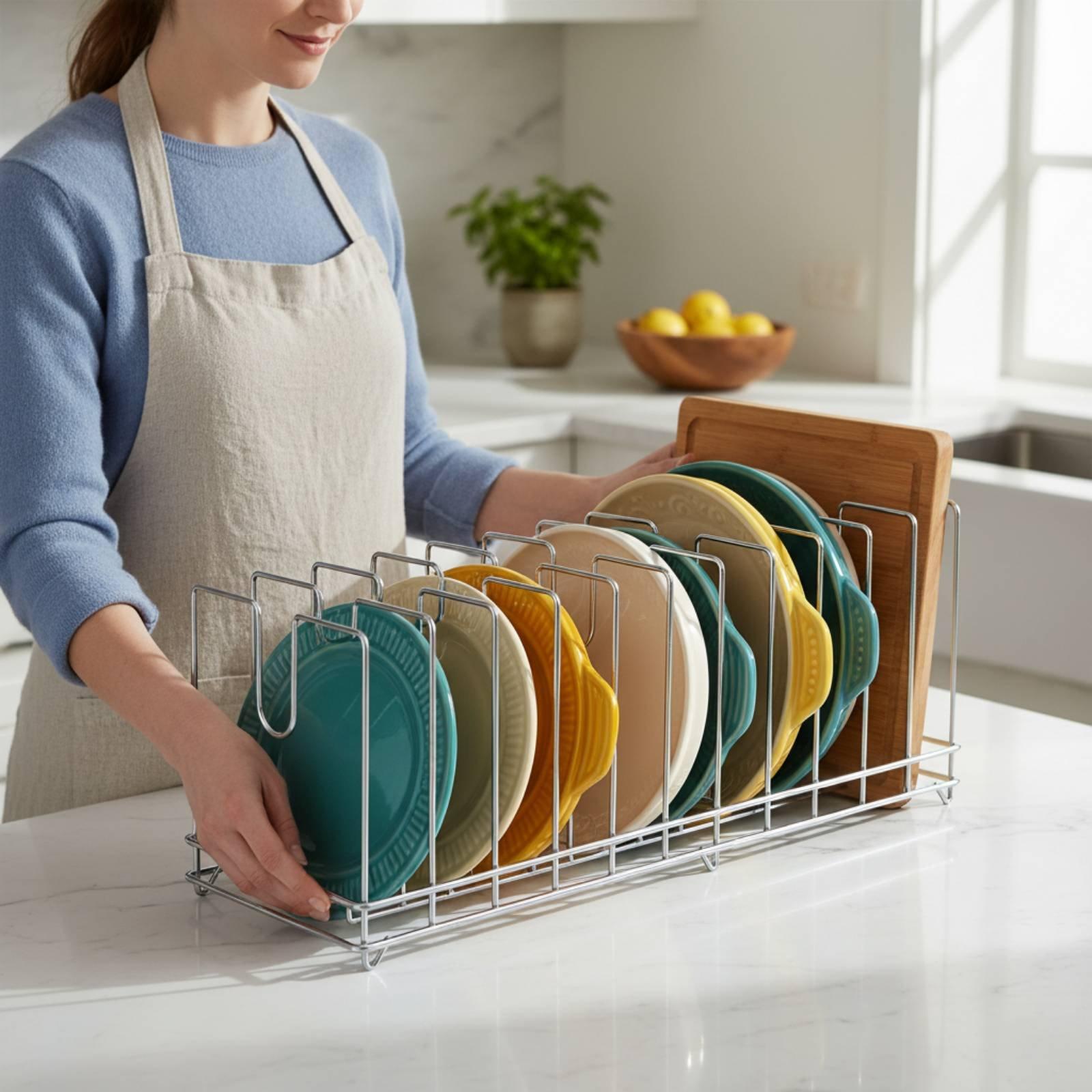 Kitchen Cabinet Baking Organizer - Vertical Kitchen Shelf Rack for Baking