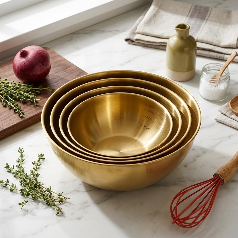 Kitchen Baking Bowls - 3PCS Stainless Steel Mixing Bowls Set,