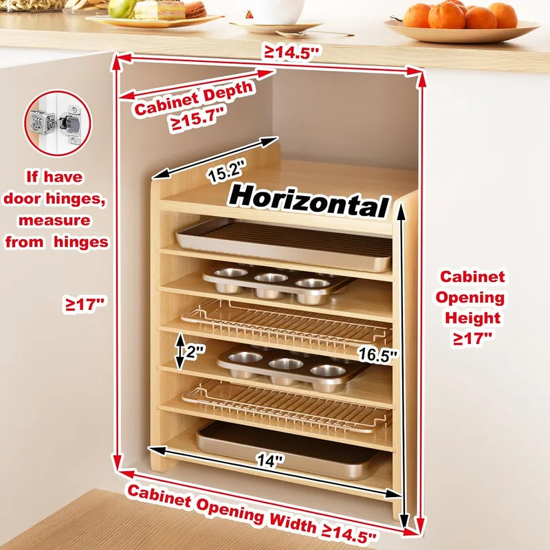 7 Tier Wooden Tray Dividers fo - Kitchen Cabinet Baking Organizer recension och pris