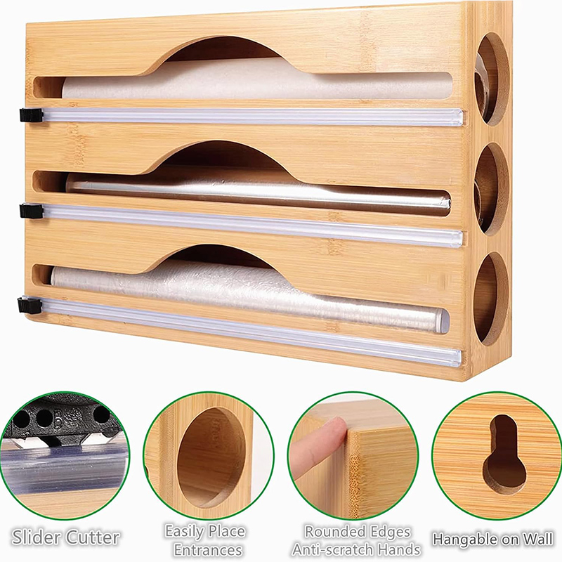 3 In 1 Bamboo Foil Cling Film  - Kitchen Baking Tray Storage recension och pris