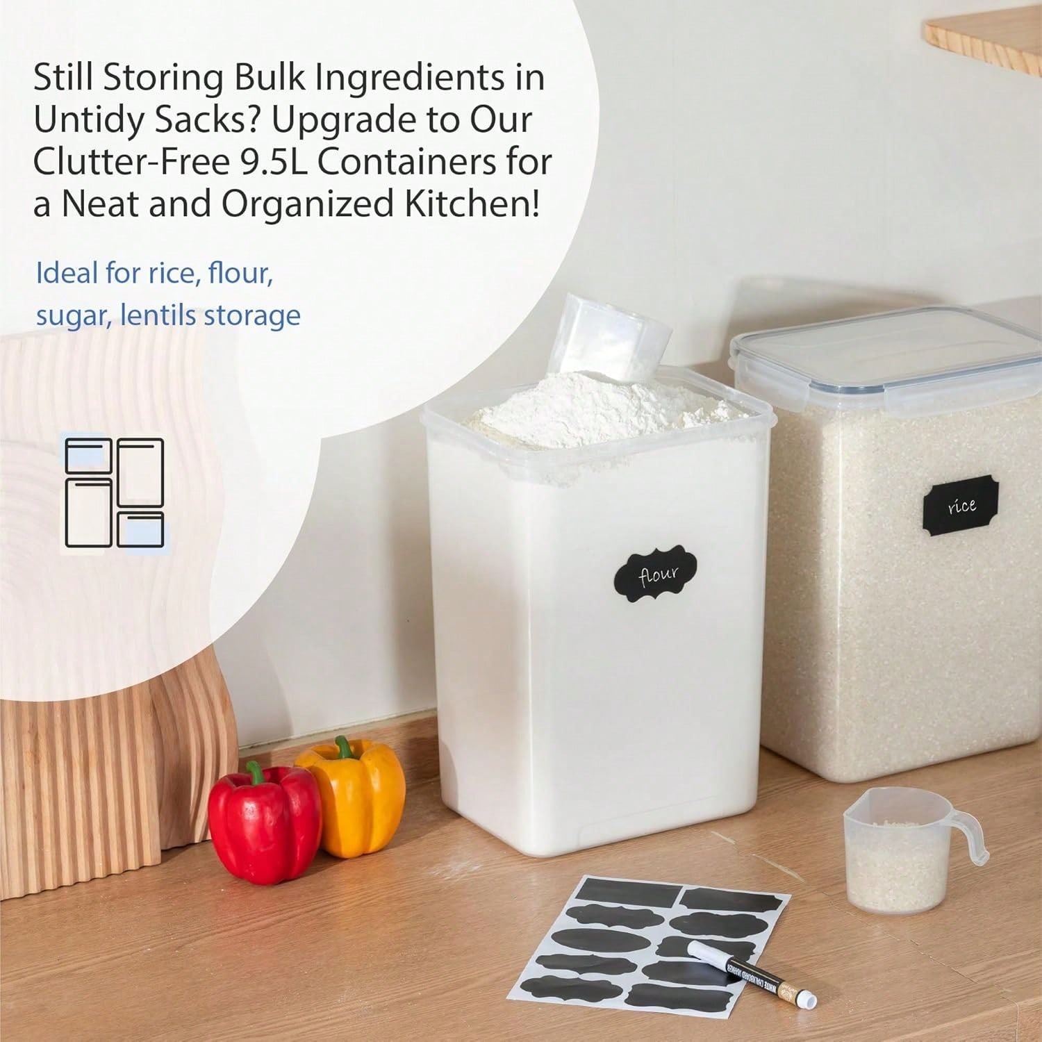 Extra Large Airtight Food Stor - Kitchen Baking Pantry recension och pris