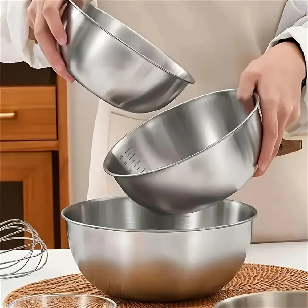 1-3 Stainless Steel Bowl Set W - Kitchen Baking Bowls recension och pris