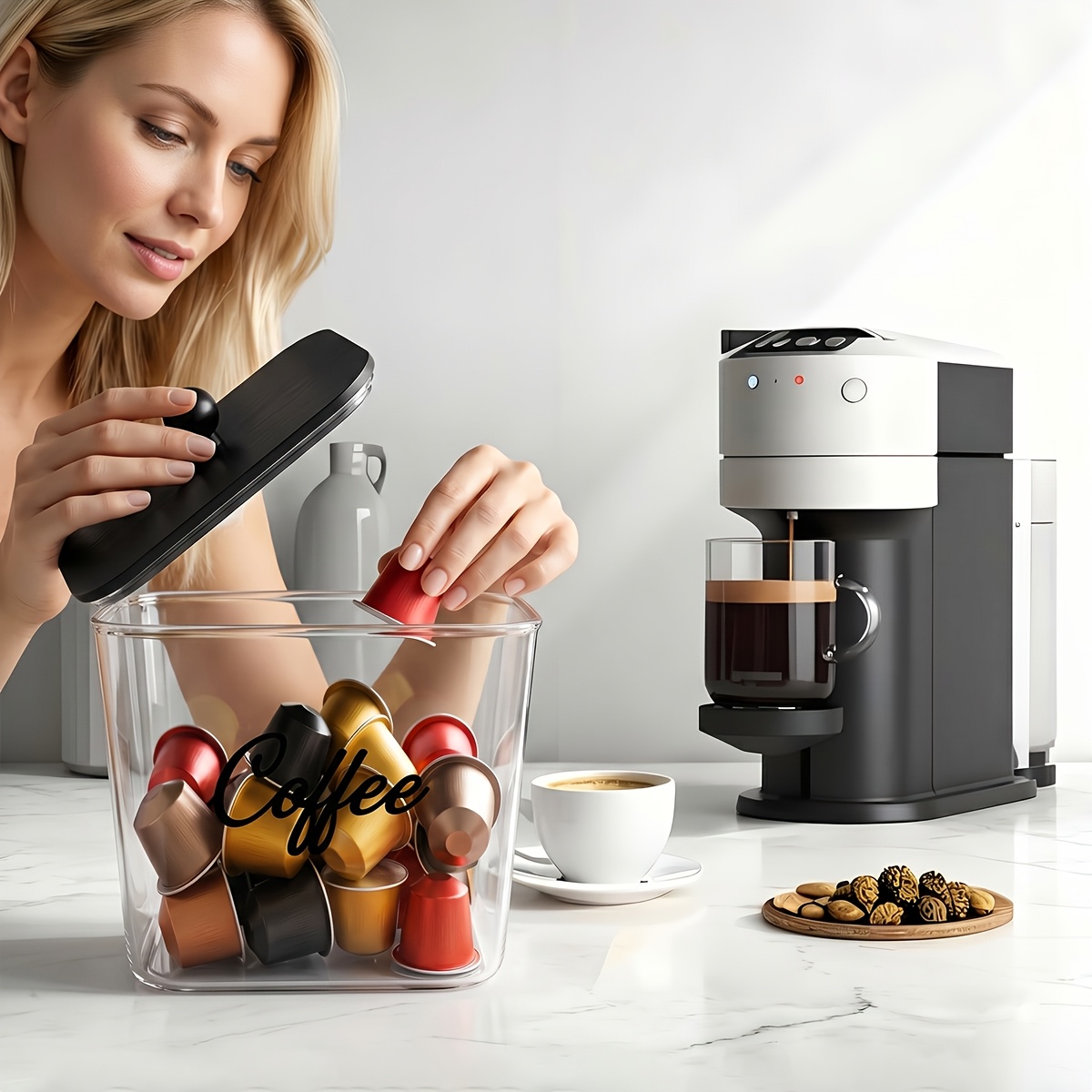 Coffee Pod Holder with Lids Pl - Kitchen Baking Tray Storage recension och pris