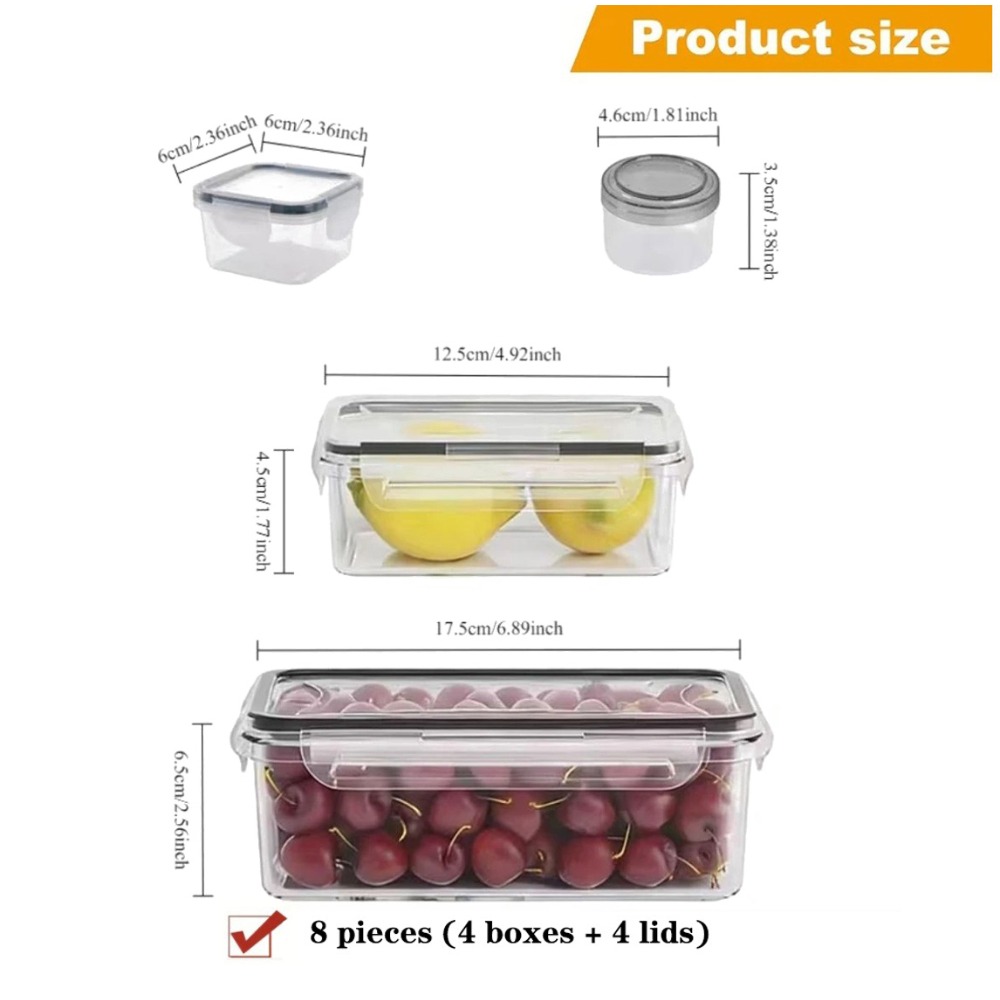 8pcs Airtight Food Storage Con - Kitchen Baking Pantry recension och pris