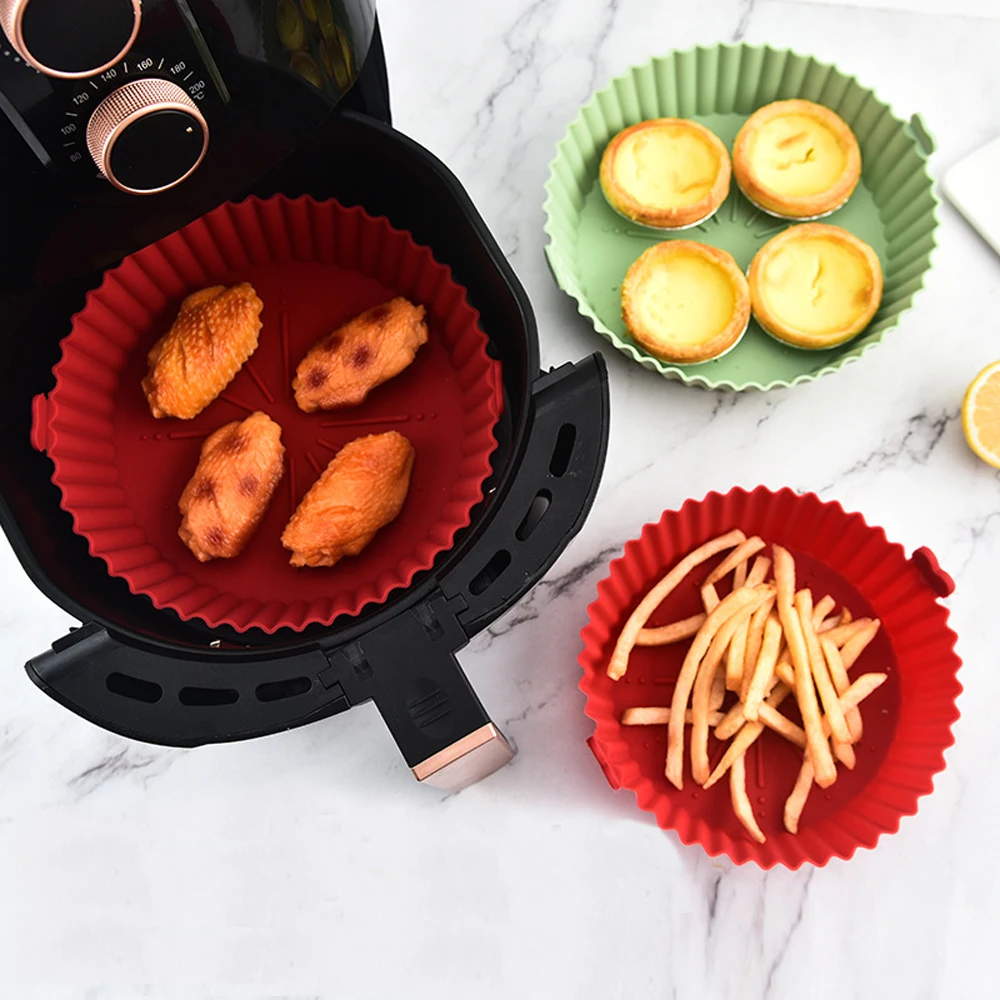 Round Air Fryer Silicone Pot - - Kitchen Essentials Baking Tray recension och pris