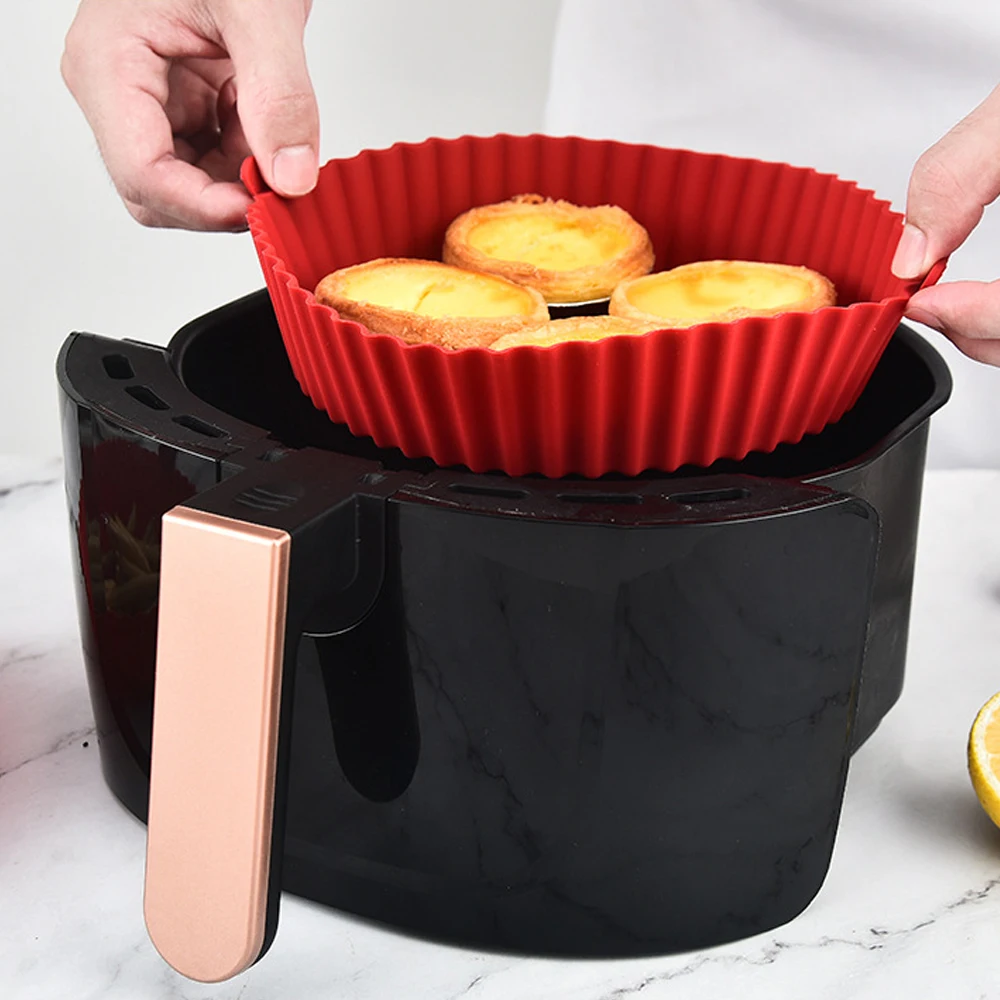 Round Air Fryer Silicone Pot - - Kitchen Essentials Baking Tray recension och pris