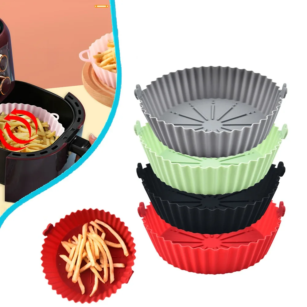 Round Air Fryer Silicone Pot - - Kitchen Essentials Baking Tray recension och pris