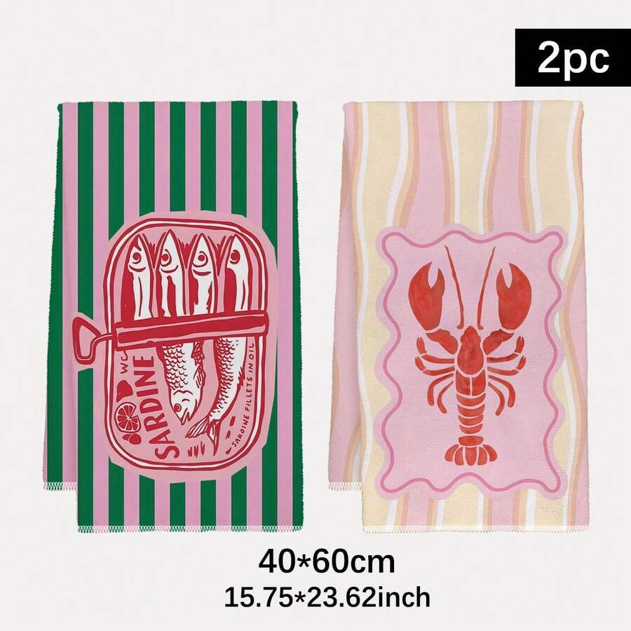2Pcs, Pink and Green Striped S - Kitchen Baking Must Haves recension och pris
