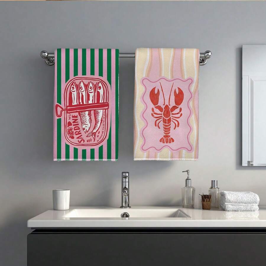 2Pcs, Pink and Green Striped S - Kitchen Baking Must Haves recension och pris