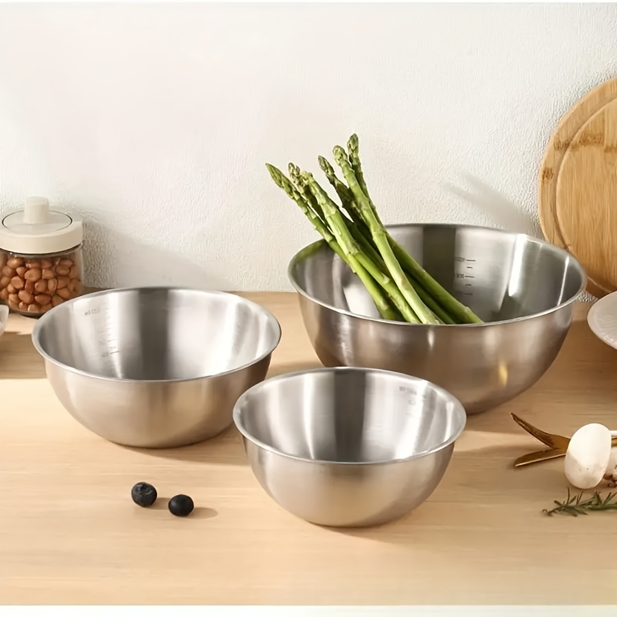 3pcs Stainless Steel Salad Bow - Kitchen Baking Bowls recension och pris