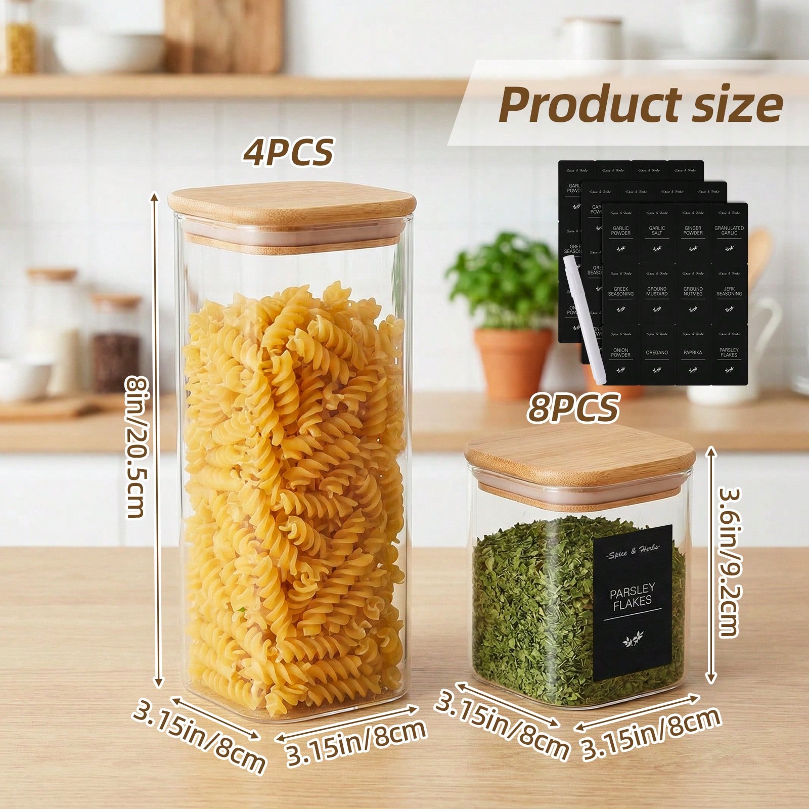 Tomnk 12pcs Glass Food Storage - Kitchen Baking Pantry recension och pris